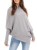 Asymmetric Fine Knit jumper - Light Grey