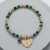 Beaded Heart Gem Bracelet - Gold