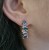 Jewelled Semi Hoop Earrings - Blues