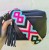 SILVER HARDWARE Bag Strap - Hot Pink Embroided Aztec