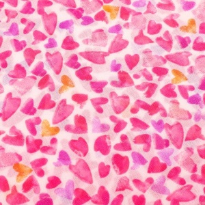 Heart Print Scarf - Pink