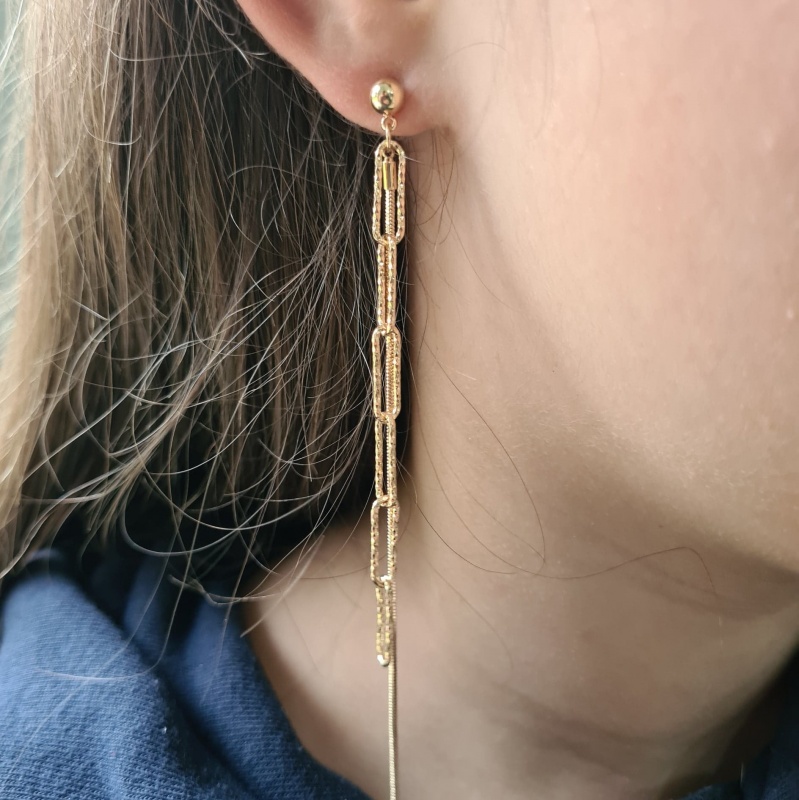 TAI JEWELRY | Triangular Shaped Drop Threader Earrings
